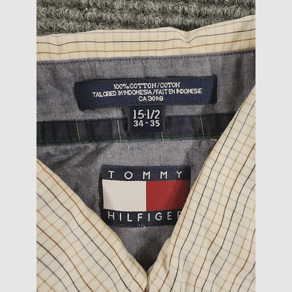 Tommy Hilfiger Men's 151/2 34-35 Multicolor Checked Long Sleeve Button Down - Picture 6 of 8